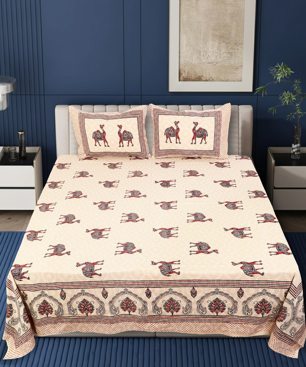 Oxyco 120 TC Pure Cotton Animal Printed Double Bedsheet