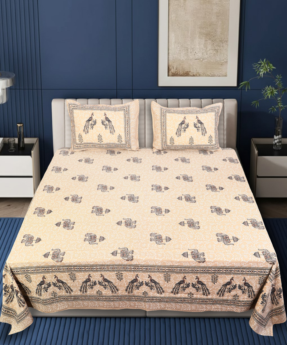 Oxyco 120 TC Pure Cotton Animal Printed Double Bedsheet