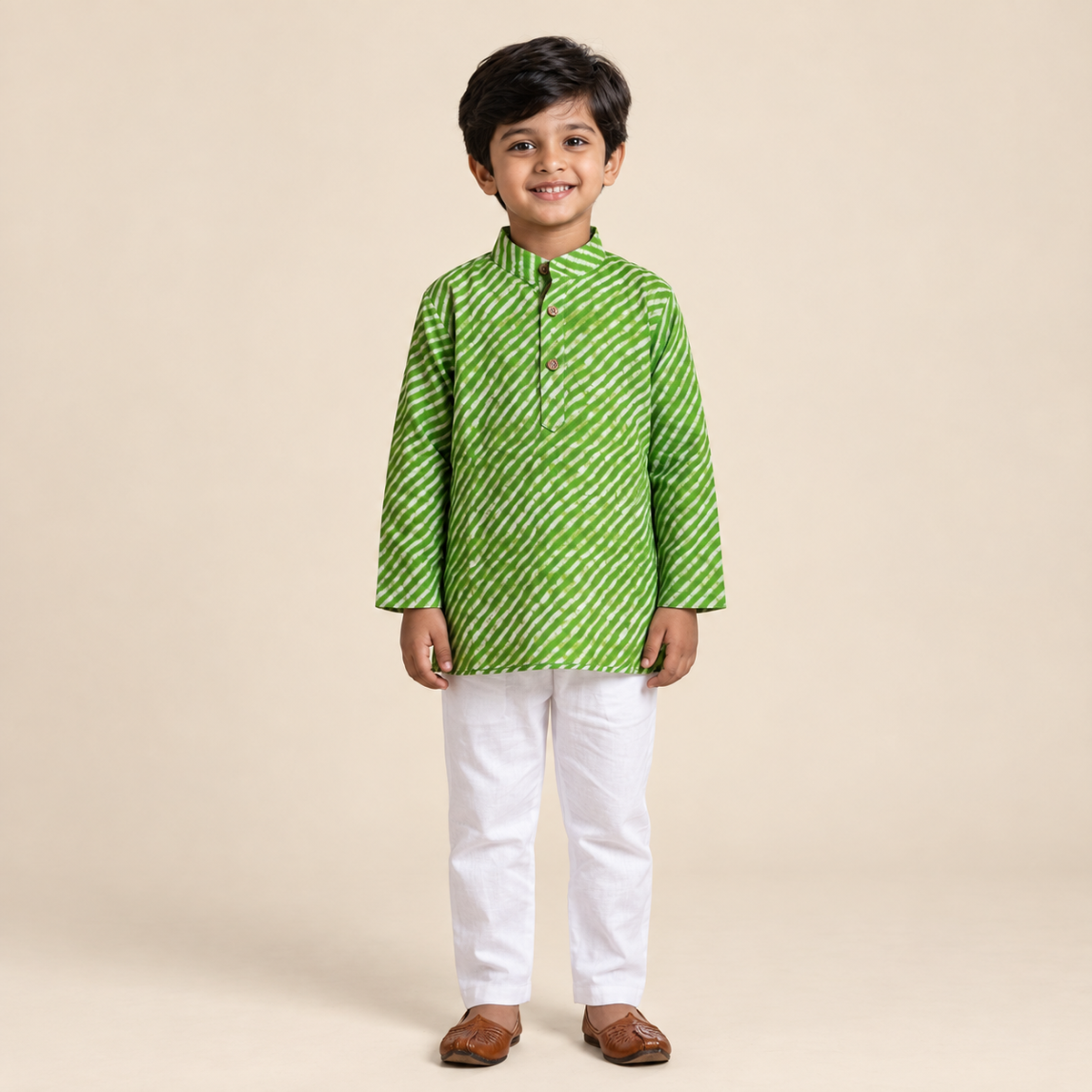 Leheriya Printed Traditional Kurta & Payjama Set