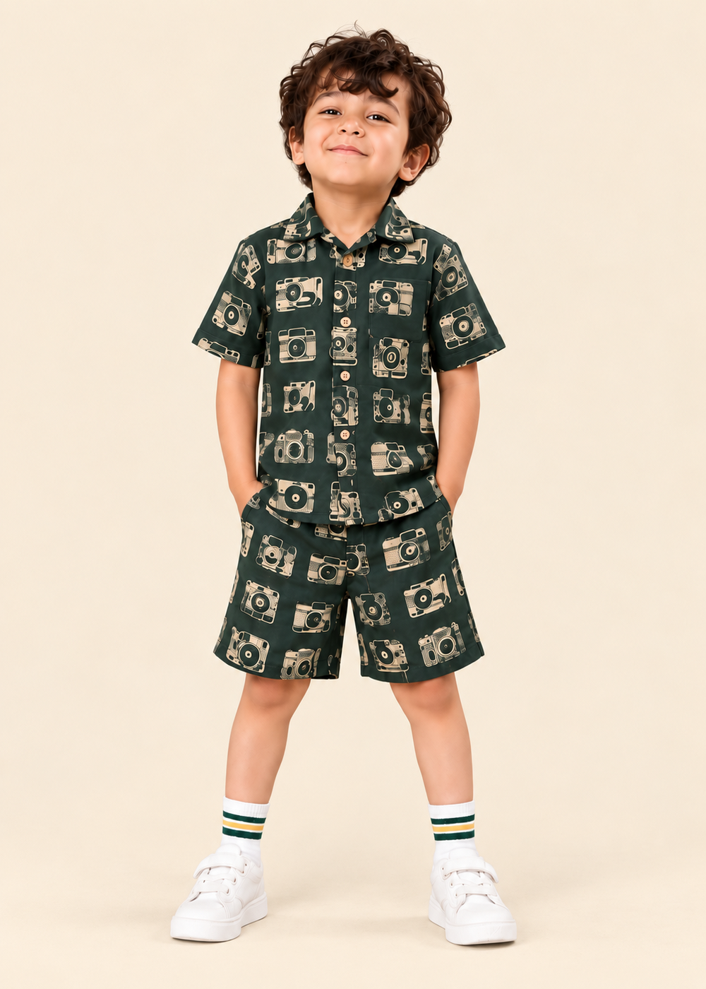 Kids’ Printed Shirt & Shorts Co-Ord Set