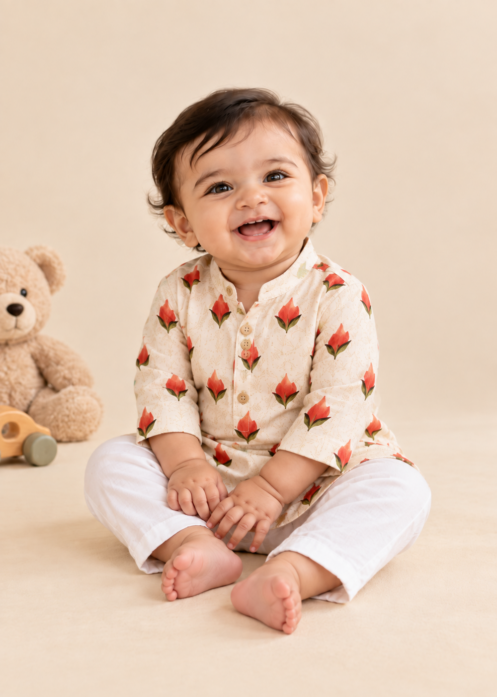 Floral Printed Kurta Payjama Set for Baby Boys