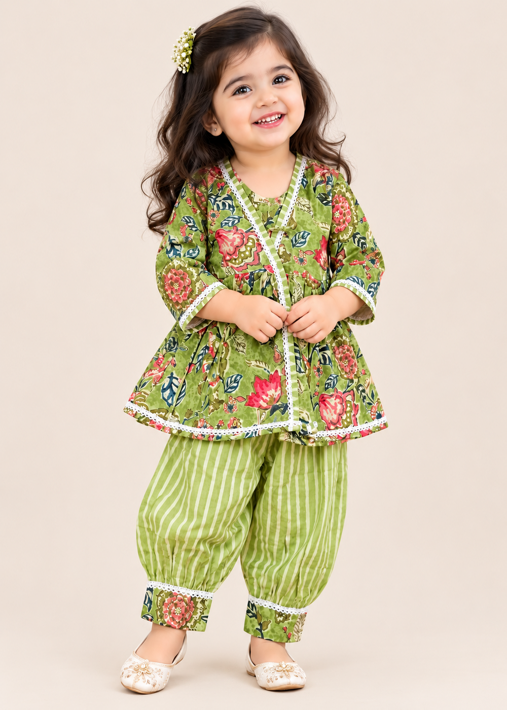 WL26KG014 Garden Pop 3 piece Kurta with Patiala - Image 1
