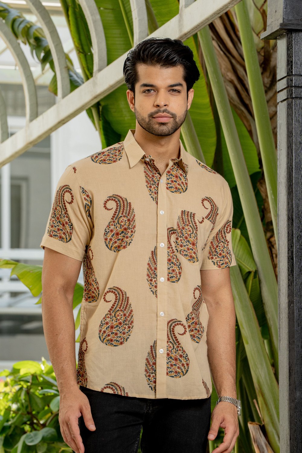 Men’s Paisley Printed Cotton Casual Shirt